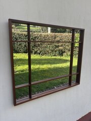 Large Mid Century Teak Sectional Wall Mirror