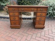 Late Victorian Pedestal Desk By JAS Shoolbred