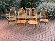Mid Century Set Of 6 Ercol Windsor Dining Chairs