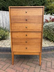 Mid Century Tallboy Chest Of Drawers By Uniflex