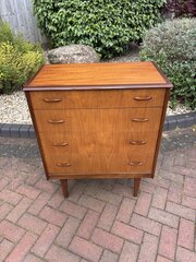 Mid Century Teak And Mahogany Chest Of Drawers