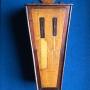 Late Georgian inlaid oak knife / candle box