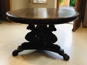 Antique Italian Walnut Circular Griffen Table 1840