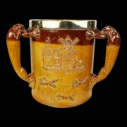 Doulton Lambeth, Loving Cup, Silver Rim,1885