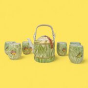 Chinese Bamboo Pattern Porcelain Tea C.1960s