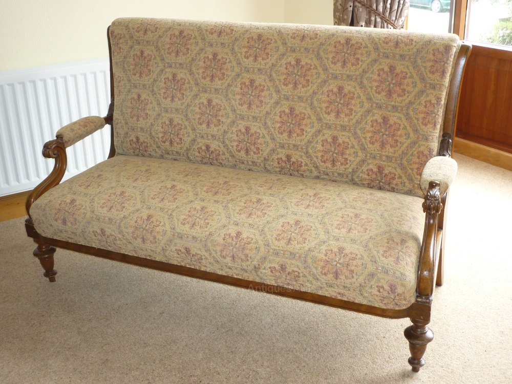 A Late Victorian Open Arm Sofa, Restored. - Antiques Atlas