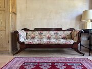 Regency Style Mahogany Sofa With Scroll Arms