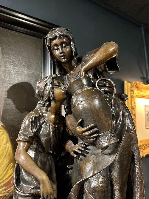 Antiques Atlas Bronze Sculpture (After Emile Carlier 18491927)