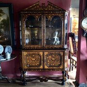 Dutch Marquetry Glazed Cabinet On Stand C.1780