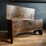 Elizabethan English Oak Coffer C.1560-1580