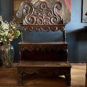 French Walnut Library Steps C.1650