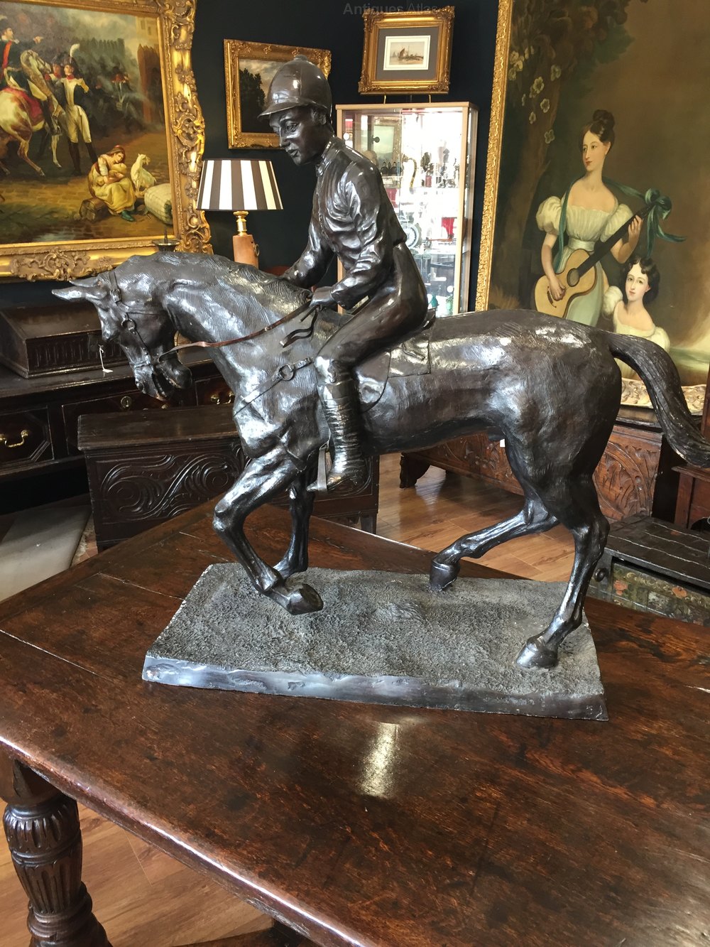 Antiques Atlas Large Bronze Horse And Jockey