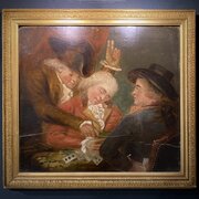 Three Gentlemen Play Cards Oil On Panel C.1720