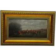 19th Century Painting The Meet The Berkeley Hunt