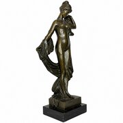 Antique Bronze La Source Nude Figure 