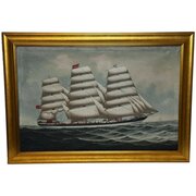 Historic Square Rigger Wiscombe Park Oil Painting 
