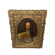 King William III Oil Portrait Gilt Framed