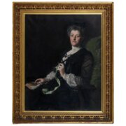 Large Antique Oil Portrait Lady Laing 1831-1913