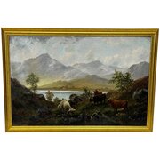  Longhorn Cattle Painting Ben Nevis Loch Linnhe 