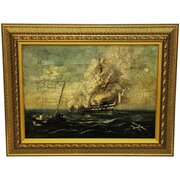 Marine Oil Burning Of HMS Bombay Ship