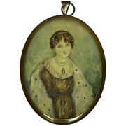 Miniature Portrait Of Lady Scott C1827