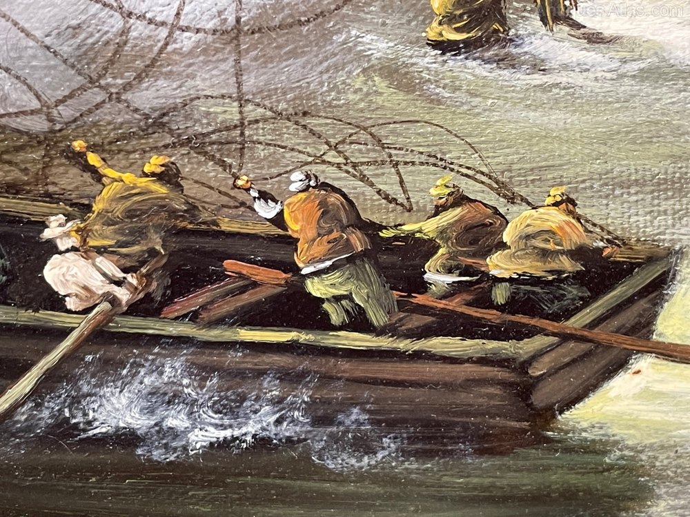 Antiques Atlas Oil Painting Sinking Floundering Ship Rescue