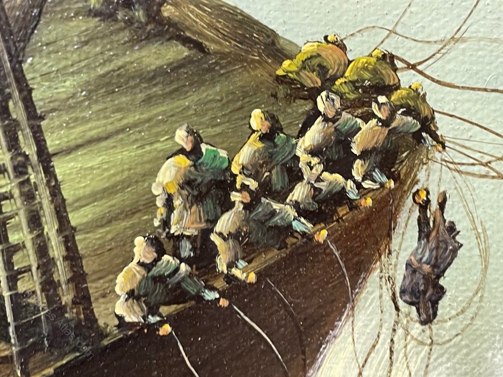 Antiques Atlas Oil Painting Sinking Floundering Ship Rescue