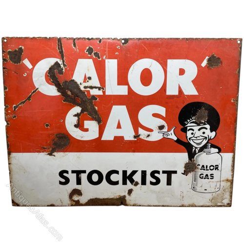 Antiques Atlas Original 1950's Enamel Sign Calor Gas Stockist