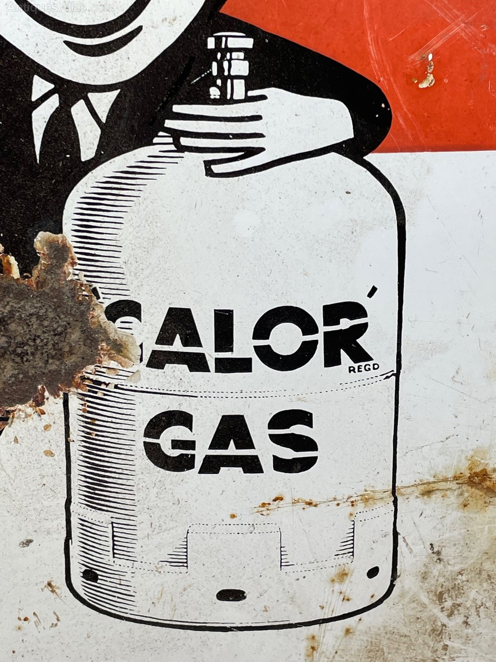 Antiques Atlas Original 1950's Enamel Sign Calor Gas Stockist