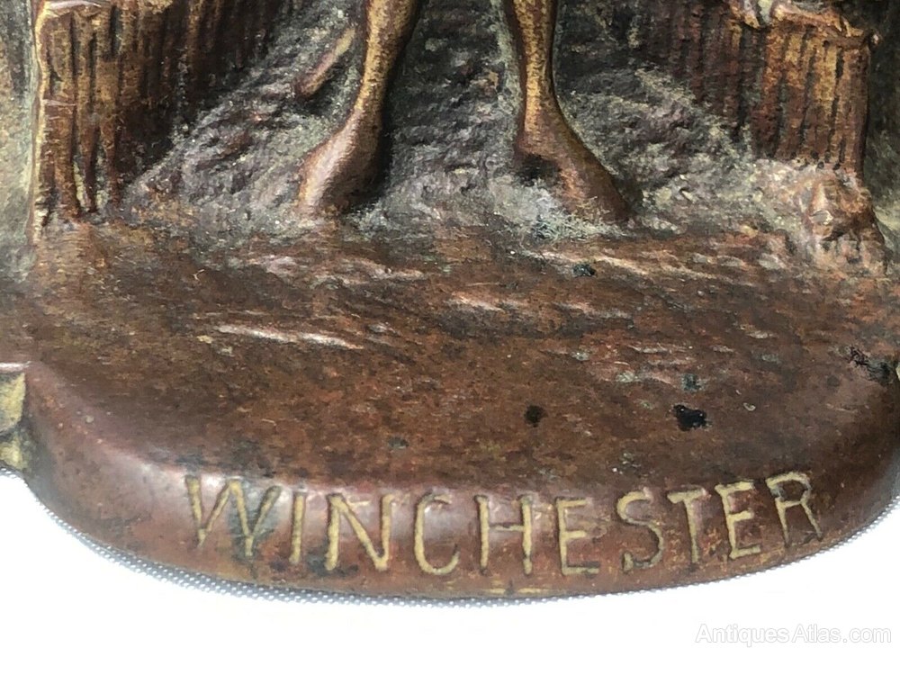 Antiques Atlas Pair Edwardian Bronze Winchester College Bookends