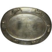 Victorian Danish Silver Plate Hunting Game Salver
