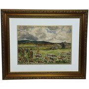 Wartime WW2 Painting Yorkshire Badsworth Hunt 