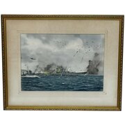 Watercolour Sinking Of Battleship Yamato