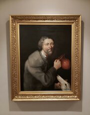 18thC Portrait Peasant  dog at