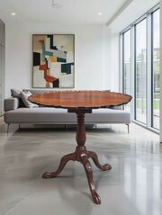 18th C Mahogany Piecrust Birdcage Tripod Table