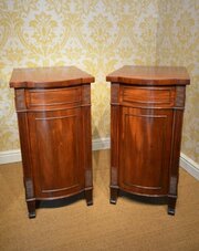A Pair Of Regency Mahogany Pedestal Cabinets