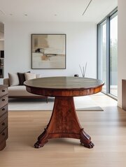 Beautiful Leather topped Gueridon Table