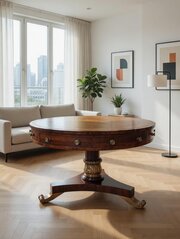 Beautiful Rosewood Library Drum Table
