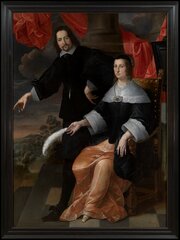 Dutch Double Portrait Oil On Canvas