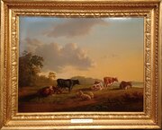 Eugene Verboeckhoven Oil On Canvas Painting.