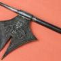 19th century silver koftgari pointed Indian axe