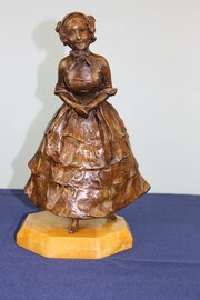 Bronze Figure Of A Girl By Van Der Straeten