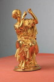 French Bronze Statue Of A Lady Threading Pearls