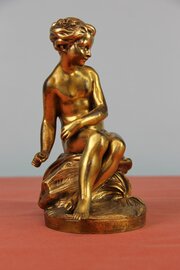 Late 19th century Gilt bronze of a seated Diana