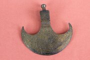 Late 19th century Indian Bronze engraved axe head
