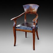 19thC French Country Elm Desk Chair