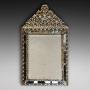 19thC French Pressed Brass Hanging Mirror