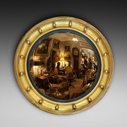 19thC Regency Style Giltwood Convex Mirror