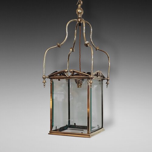  Art Nouveau Brass Framed Lantern