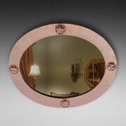 Arts & Crafts Copper Oval Mirror Attr To Liberty